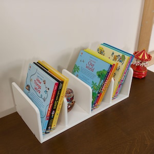 Wooden Tabletop Bookshelf Storage, Table Book Stand Organizer On Desk, Desktop Bookshelf for Toddler Room