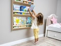 Montessori Bookshelf Wall Mounted, Wood Floating Kids Book Shelf, Small Space Nursery Bookcase Toddler Furniture, Kids Room Baby Bookshelves