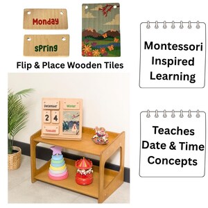 Montessori Calendar for Kids 🌿

Personalized Wooden Perpetual Calendar – Educational Learning Toy for Toddlers & Preschoolers

Make learning fun and interactive with this beautifully crafted Montessori-inspired wooden desk calendar! Designed to help kids explore the days, months, and seasons, this perpetual calendar turns daily routines into engaging learning moments.