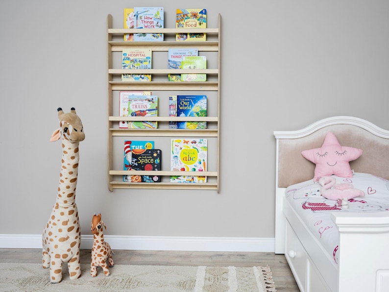 We combine Montessori Bookshelf Wall Mounted with Wooden Floating Toddler Book Shelf. Here is Small Space Nursery Bookcase Toddler Furniture and Kids Room Baby Bookshelves!
