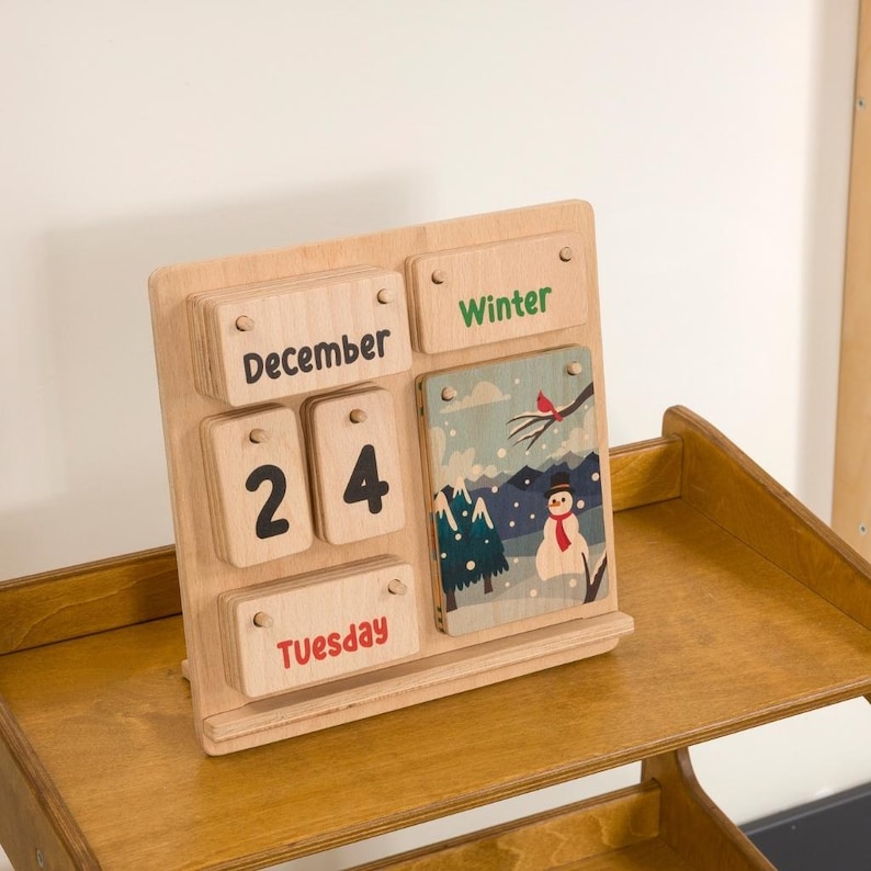 Montessori Calendar for Kids 🌿

Personalized Wooden Perpetual Calendar – Educational Learning Toy for Toddlers & Preschoolers

Make learning fun and interactive with this beautifully crafted Montessori-inspired wooden desk calendar! Designed to help kids explore the days, months, and seasons, this perpetual calendar turns daily routines into engaging learning moments.
