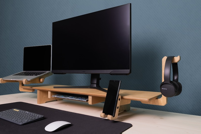Here’s Dual Monitor Stand Riser! This Wood Computer Laptop Stand Organizer can be best Gifted from Boss to Manager. This Double Lap Monitor Desk Setup Riser Shelf will be perfect matches with her or him monitor, pc, computer or laptop.