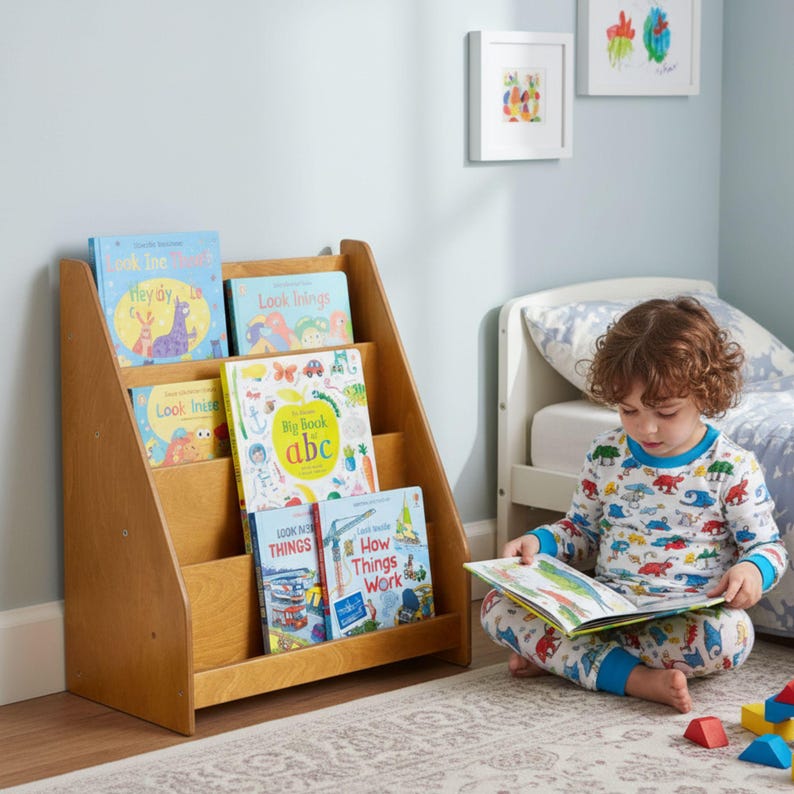 Montessori Bookshelf for Kids 📚

Low Baby Book Box – Nursery Bookcase with Front-Facing Shelves for Toddlers

Encourage your child’s love for reading with this beautifully handcrafted Montessori Bookshelf! Designed at the perfect height for toddlers, this front-facing bookcase allows little readers to easily see and choose their favorite stories — promoting independence, organization, and a love of books from an early age.