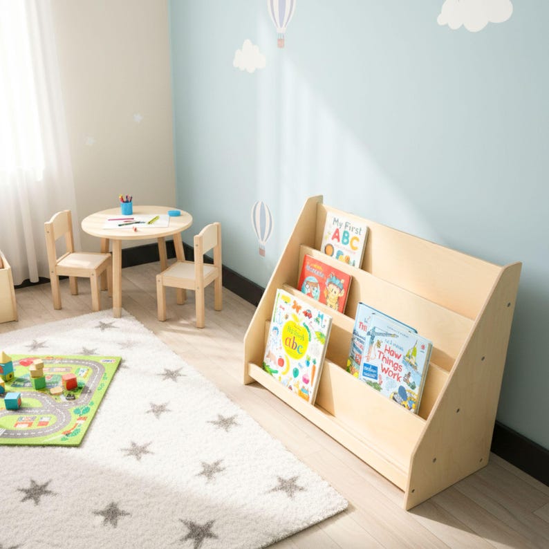 Montessori Bookshelf for Kids 📚

Low Baby Book Box – Nursery Bookcase with Front-Facing Shelves for Toddlers

Encourage your child’s love for reading with this beautifully handcrafted Montessori Bookshelf! Designed at the perfect height for toddlers, this front-facing bookcase allows little readers to easily see and choose their favorite stories — promoting independence, organization, and a love of books from an early age.