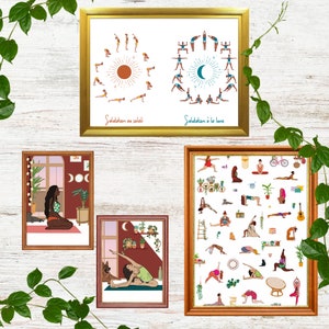 POSTERS - A4 format - 6 different illustrations - postures and greetings -