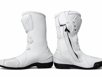 Customizable Motorcycle Leather Boots – Plain Design – Handmade & Personalized