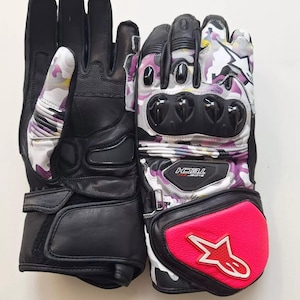 Unisex Alpinestars Racing Motorcycle Gloves – Full Grain Leather Protective Gear