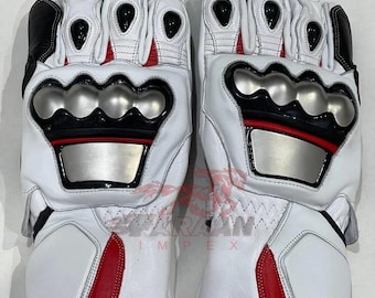 Guanti da moto da corsa personalizzati in vera pelle: abbigliamento da moto resistente e protettivo