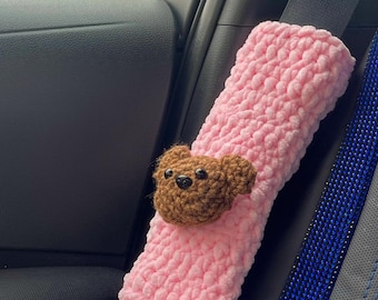Soft plush seat belt pad cover set