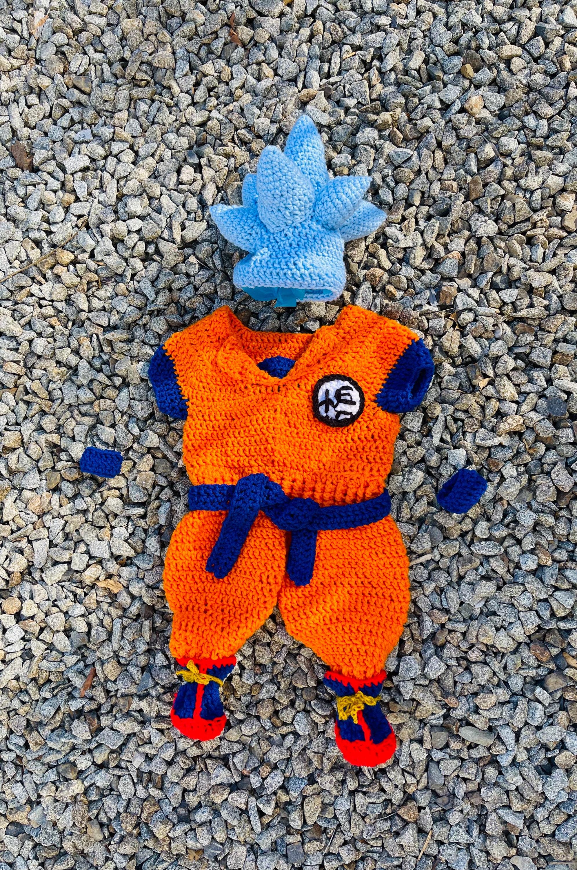 かぎ針編みのドラゴンボールZ悟飯ベビーセット|幼児用スーパーサイヤ人