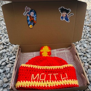 Dragon Ball Z - Gohon custom crochet beanie| four star ball| DBZ merch| infant - adult crochet beenie| goku’s son gohon| dragon ball z kai!