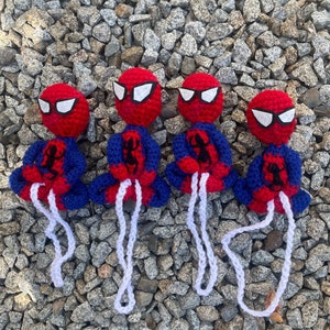 Marvel’s Spiderman crochet handmade, car accessory! Perfect spidey gift - rear view mirror dangler/charm