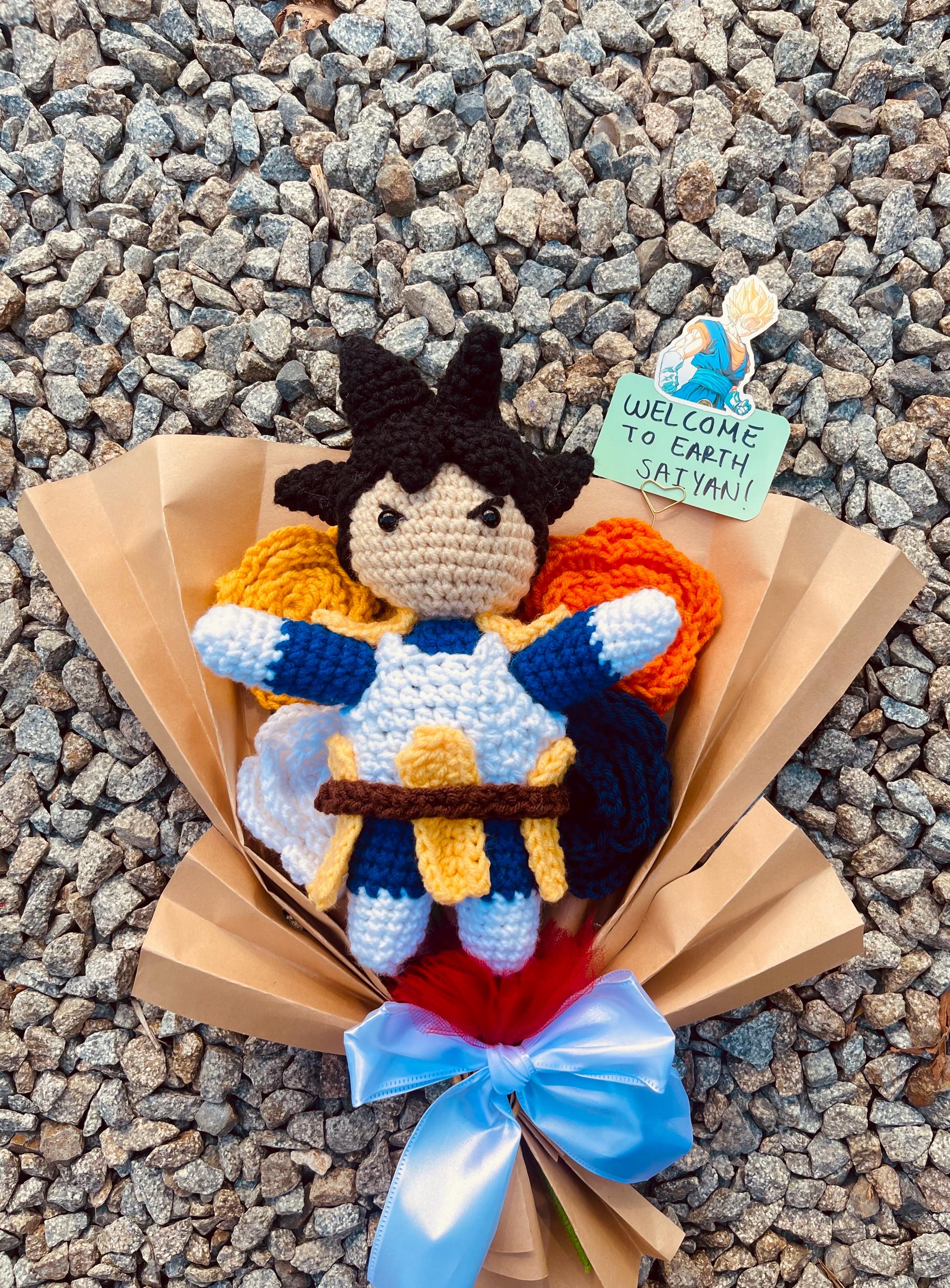 最終値下げ　THE SHISHIKUI crochet ネイビー Dragon Ball Z| goku super saiyan god| Goku crochet bouquet| magna