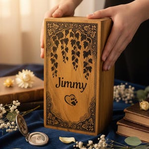 Urne commémorative personnalisée fabriquée à la main pour animal de compagnie pour chien ou chat, souvenir de cendres