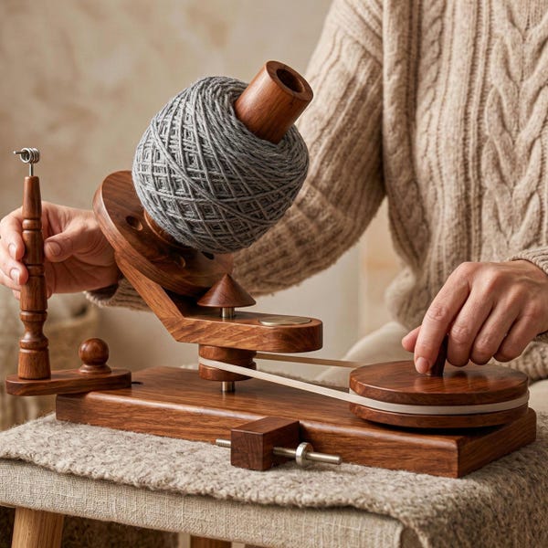 Handcrafted Rosewood Yarn Winder: Heavy Duty Knitting Tool