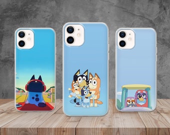 Funda de teléfono inspirada en dibujos animados para niños, funda de perro animada para iPhone 15, 14, 12, 11 Pro, 13, Xs, Samsung S22, S23, S20, A33, Huawei, Pixel 6 Pro