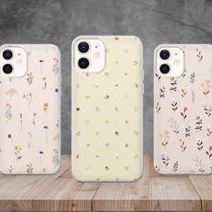 Custodia per cellulare fiore minimalista Cover con fiori floreali per iPhone 14, 12, 11 Pro, 13, Xr, Xs, Samsung S22, S23, S20, A33, Huawei P30, Pixel 6 Pro