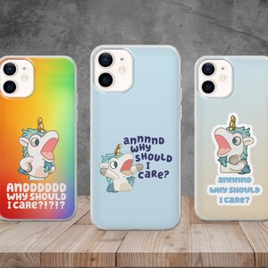 Custodia per telefono con unicorno e cane animato per bambini, per iPhone 15, 14, 12, 11 Pro, 13, Xs, Samsung S22, S23, S20, A33, Huawei, Pixel 6 Pro