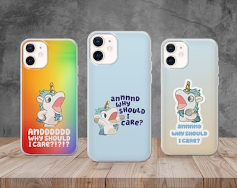 Funda de teléfono con dibujos animados de unicornio para niños, funda de perro animada para iPhone 15, 14, 12, 11 Pro, 13, Xs, Samsung S22, S23, S20, A33, Huawei, Pixel 6 Pro