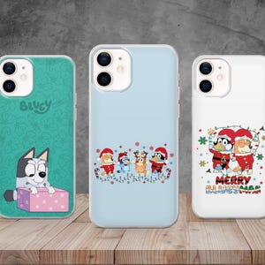 Custodia per telefono ispirata ai cartoni animati per bambini, custodia natalizia per cani per iPhone 15, 14, 12, 11 Pro, 13, Xs, Samsung S22, S23, S20, A33, Huawei, Pixel 6 Pro