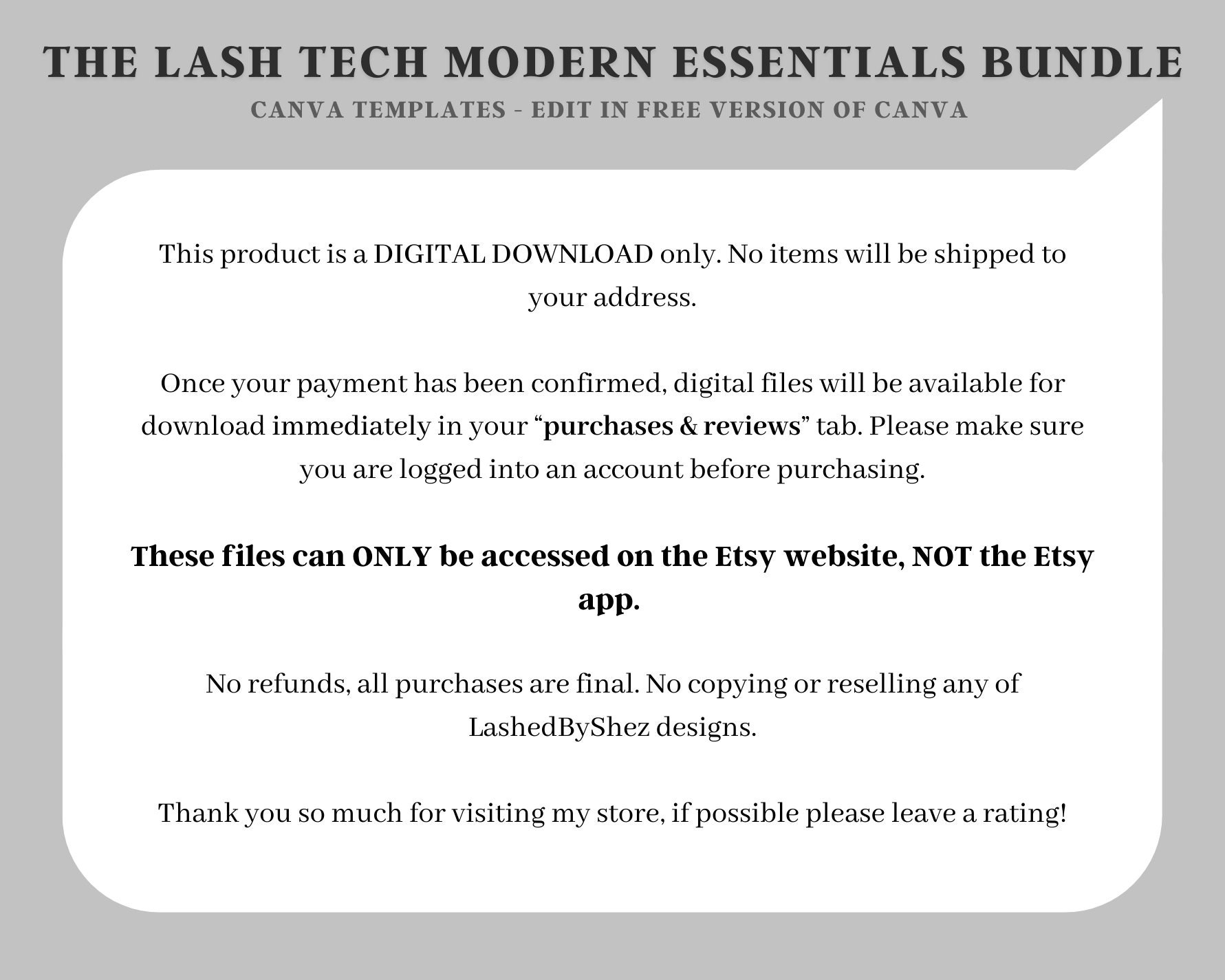The Modern Lash Technician Essentials Bundle Canva Template, Lash Tech