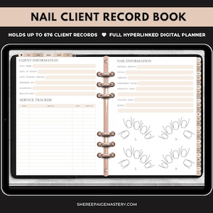 DIGITAL Nail Client Record Book BEIGE For Goodnotes 6 - Digital Planner - PDF Download - Sheree Paige Mastery