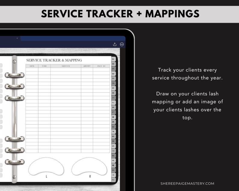 DIGITAL Ultimate Lash Extension Client Record Book GREY For Goodnotes 6 - Digital Planner - PDF Download - Sheree Paige Mastery image 6
