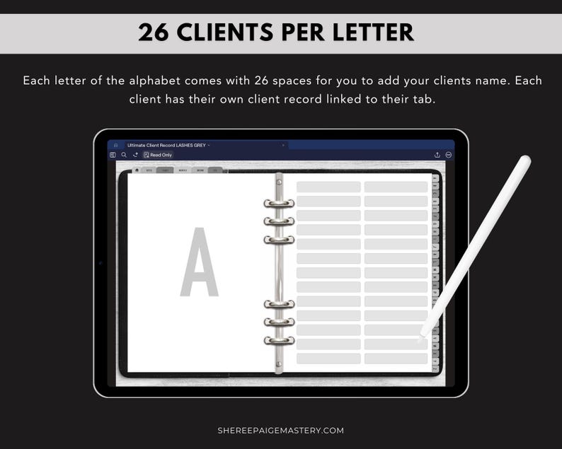 DIGITAL Ultimate Lash Extension Client Record Book GREY For Goodnotes 6 - Digital Planner - PDF Download - Sheree Paige Mastery image 4