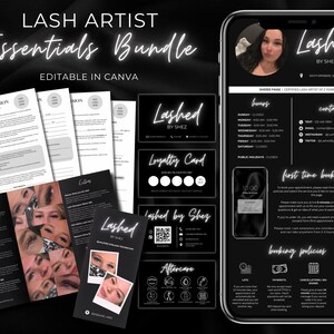 Pacchetto essenziale per artisti delle ciglia - Modello Canva, Lash Business, Appuntamenti quadrati, Pianificazione Acuity, Download digitale