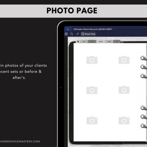 DIGITAL Ultimate Lash Extension Client Record Book GREY For Goodnotes 6 - Digital Planner - PDF Download - Sheree Paige Mastery image 7