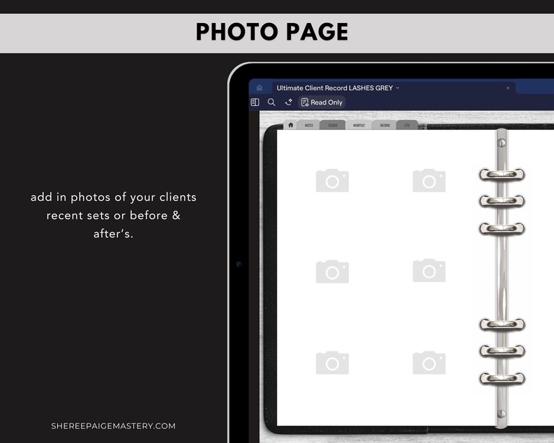 DIGITAL Ultimate Lash Extension Client Record Book GREY For Goodnotes 6 - Digital Planner - PDF Download - Sheree Paige Mastery image 7