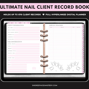 DIGITAL Ultimate Nail Client Record Book PINK For Goodnotes 6 - Digital Planner - PDF Download - Sheree Paige Mastery