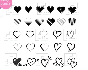 hearts bundle svg, hearts png bundle, hearts graphics crafting, heart logo, heart cricut, heart silhouette, heart clipart, heart cut file