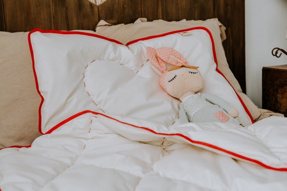 Baby CRIB DUVET and Pillow Handmade 100 Alpaca Wool HYPOALLERGENIC Red Trimming Etsy