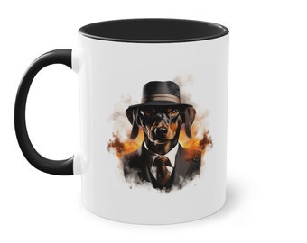 »Oppenheimer« cup | "Pawllywood" Collection | Collectible motif | Limited | Dog Dachshund Movie Mug | Gift for dog and movie lovers