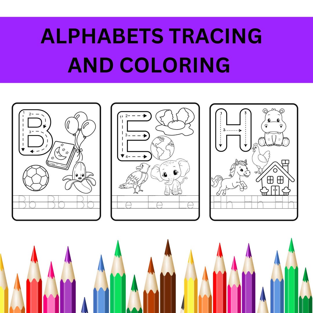 Printable Alphabet Coloring & Tracing Book for Kids | ABC Learning ...