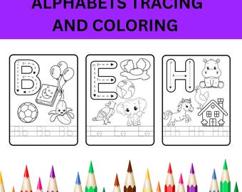 ABC Coloring & Tracing Book: Preschool Learning Activity (PDF Download) coloring pages Alphabets