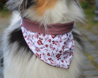 Hundehalstuch violette/bordeaux Blumen | NEW EDITION I Halstuch | Name | Hund | Welpe