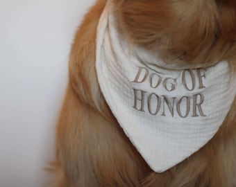 Hundehalstuch Hochzeit | Dog of honor | Bandana | weiß | honor | Braut | bride | personalisiert | Halstuch für Hunde