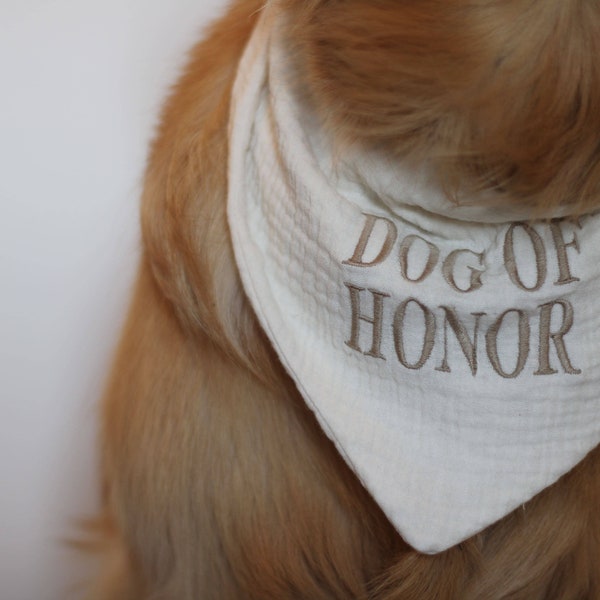 Hundehalstuch Hochzeit | Dog of honor | Bandana | weiß | honor | Braut | bride | personalisiert | Halstuch für Hunde