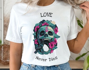 Vintage Fashion Victim Love Never Dies Skull Movie 1994 T-shirt M