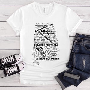 Alabama is beroemd om T-shirt Alabama Geschenken Alabama Kaart Shirts Alabamian Tee Alabama State Shirt Alabama Lover Shirt Cadeau voor Alabamian