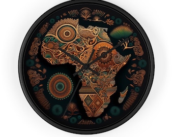 Africa Map Wall Clock: Decorative African Style Home Decor