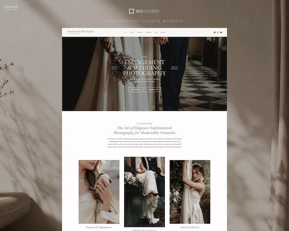 Anne - Wix Website Template for Photographer Videographer, Photographer Boho Website Template, Minimalist Website, Responsive Website