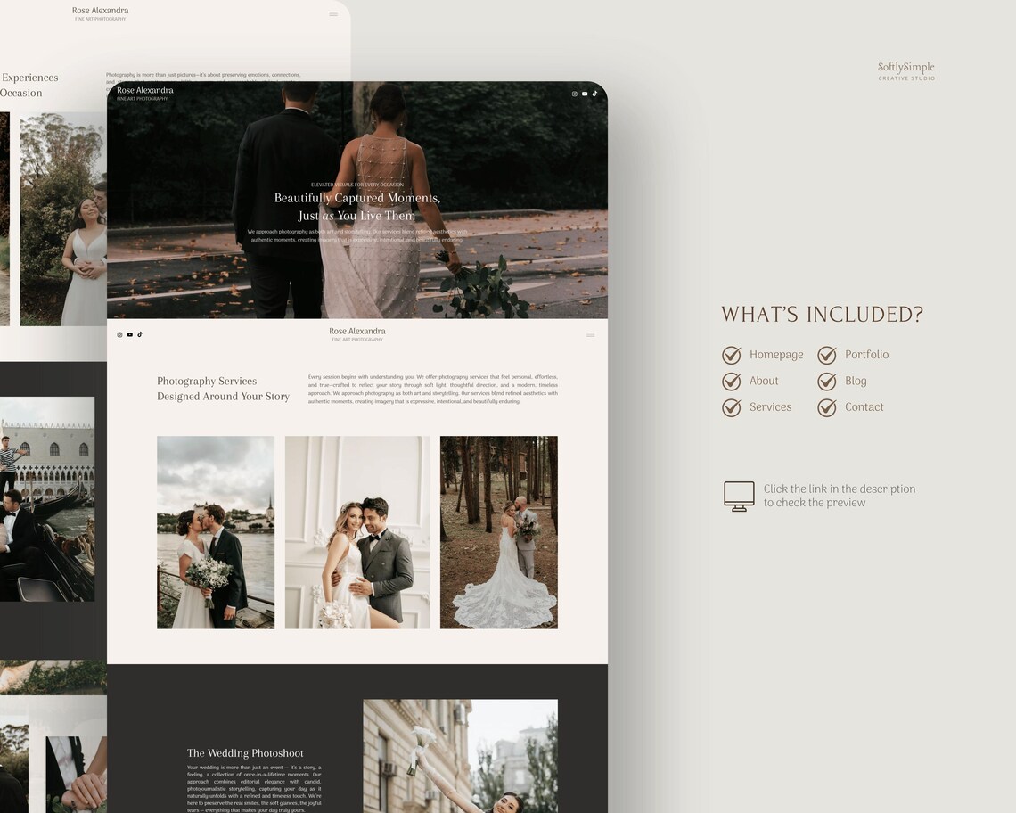 Rose - Wix Website Template for Photographer, Romantic Wedding ...