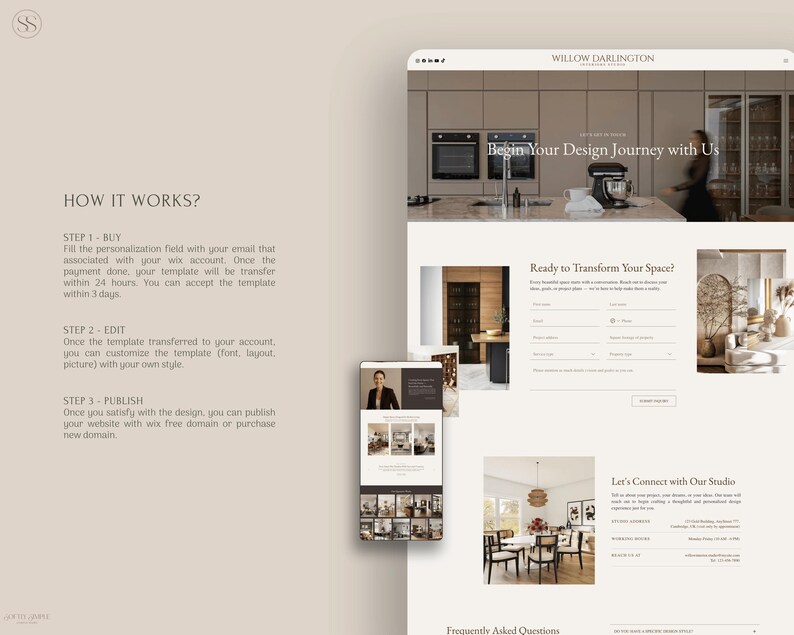 Willow - Wix Website Template for Interior Design Studio, Modern ...