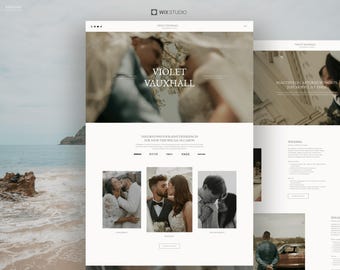 Violet - Wix Website Template for Photographer, Modern Editorial Photographer, Minimalist Wix Studio, Cinematic Wedding Photographer