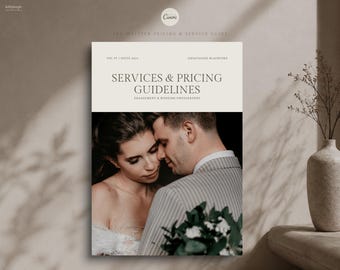 Anne - Photographer Pricing Guide Ebook Template, Customizable Canva Brochure, Photographer Catalogue