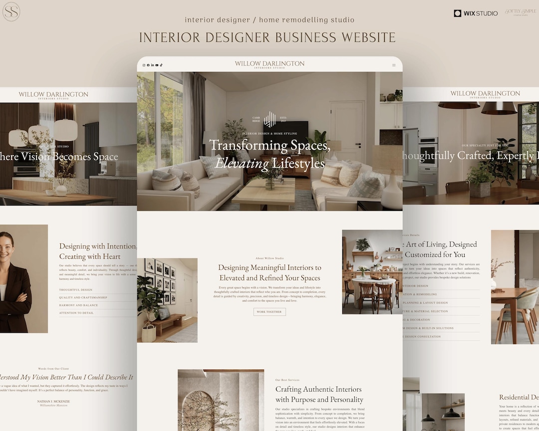 Willow - Wix Website Template for Interior Design Studio, Modern ...