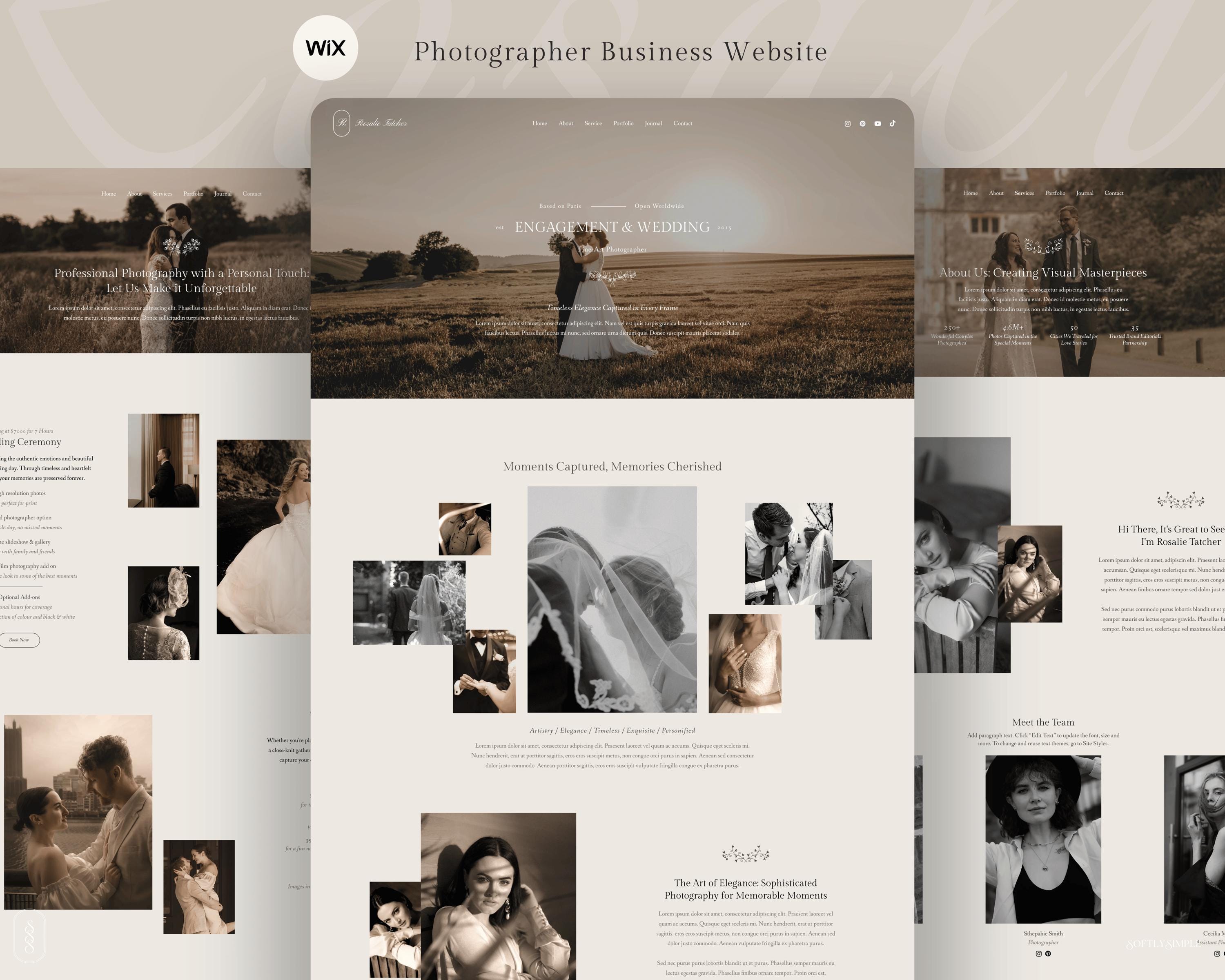 Rosalie - Minimalist Photographer Website Template, Wix Studio ...